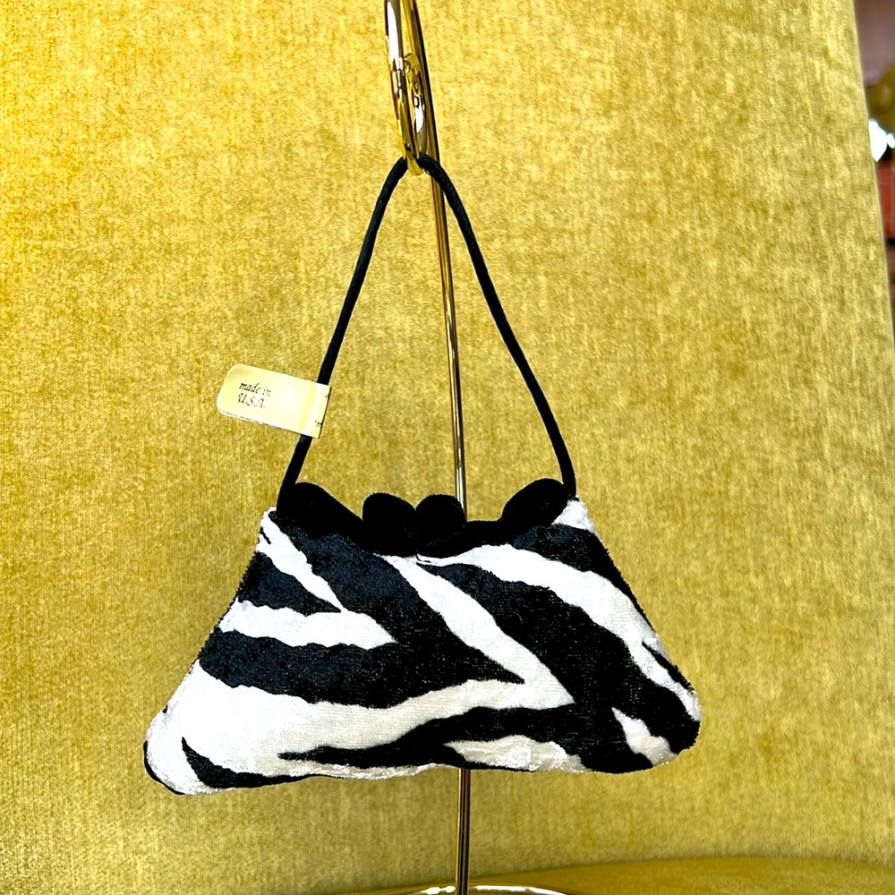 Zebra Print Plush Purse Ornament